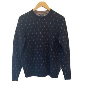 TED Baker Patterned Navy Sweater